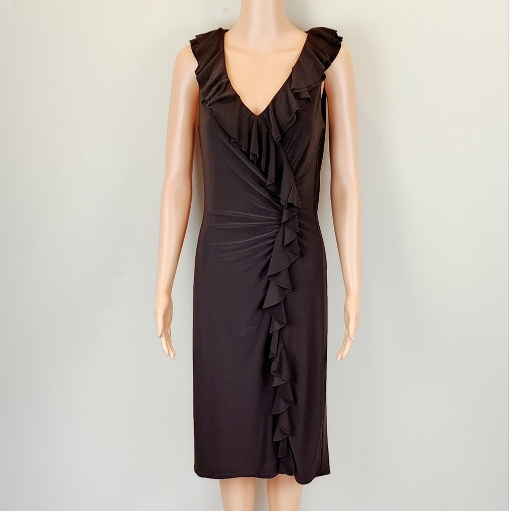 Lauren Ralph Lauren Ruffle Detail Sleeveless Dress
